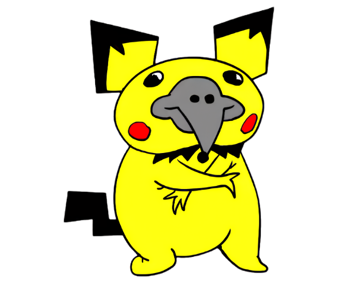 Ximb wearing a yellow electric-mouse onesie